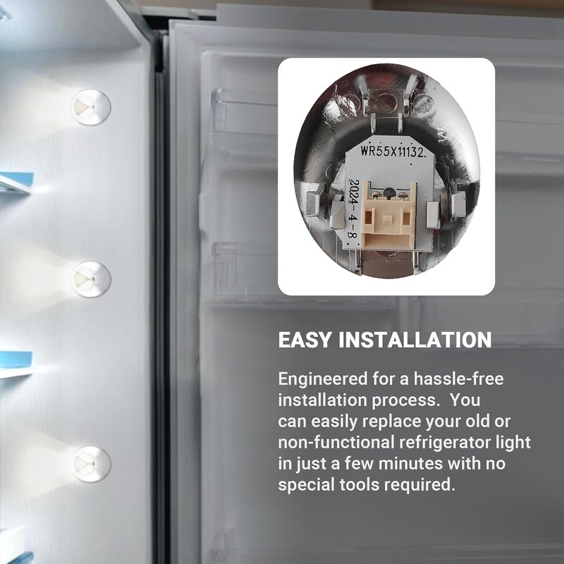 Calvana (2-Pack) 2025 Upgraded Voltage-Stable LED Light Replacement for GE Refrigerators, Compatible with WR55X11132, WR55X25754, Maintains Performance During Voltage Fluctuations, Energy Efficient - Image 5
